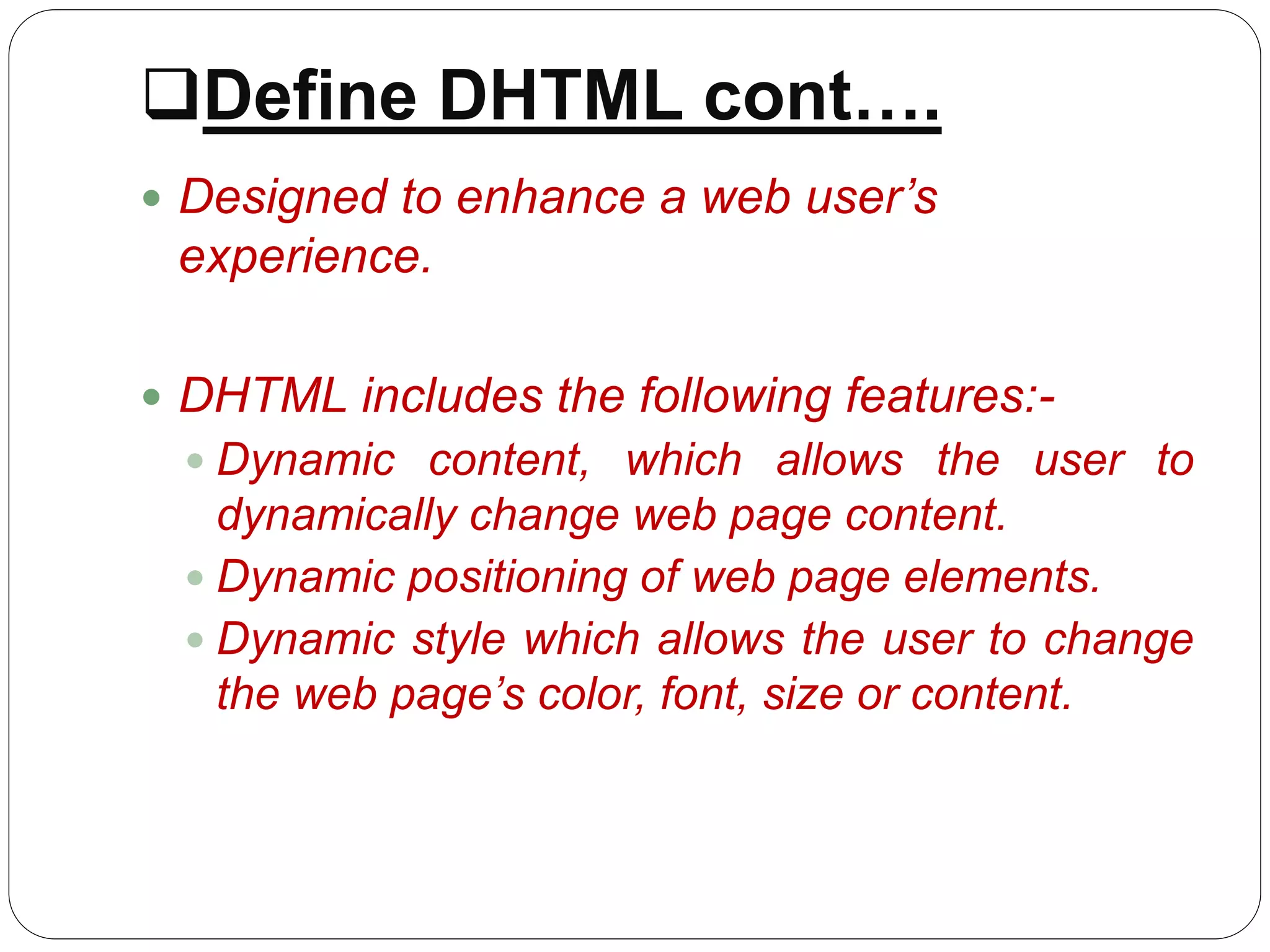 Dhtml | PPT