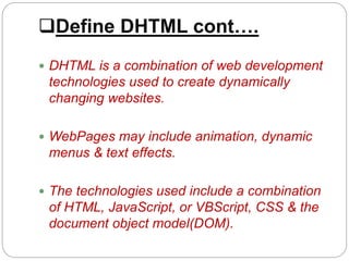 Dhtml | PPT