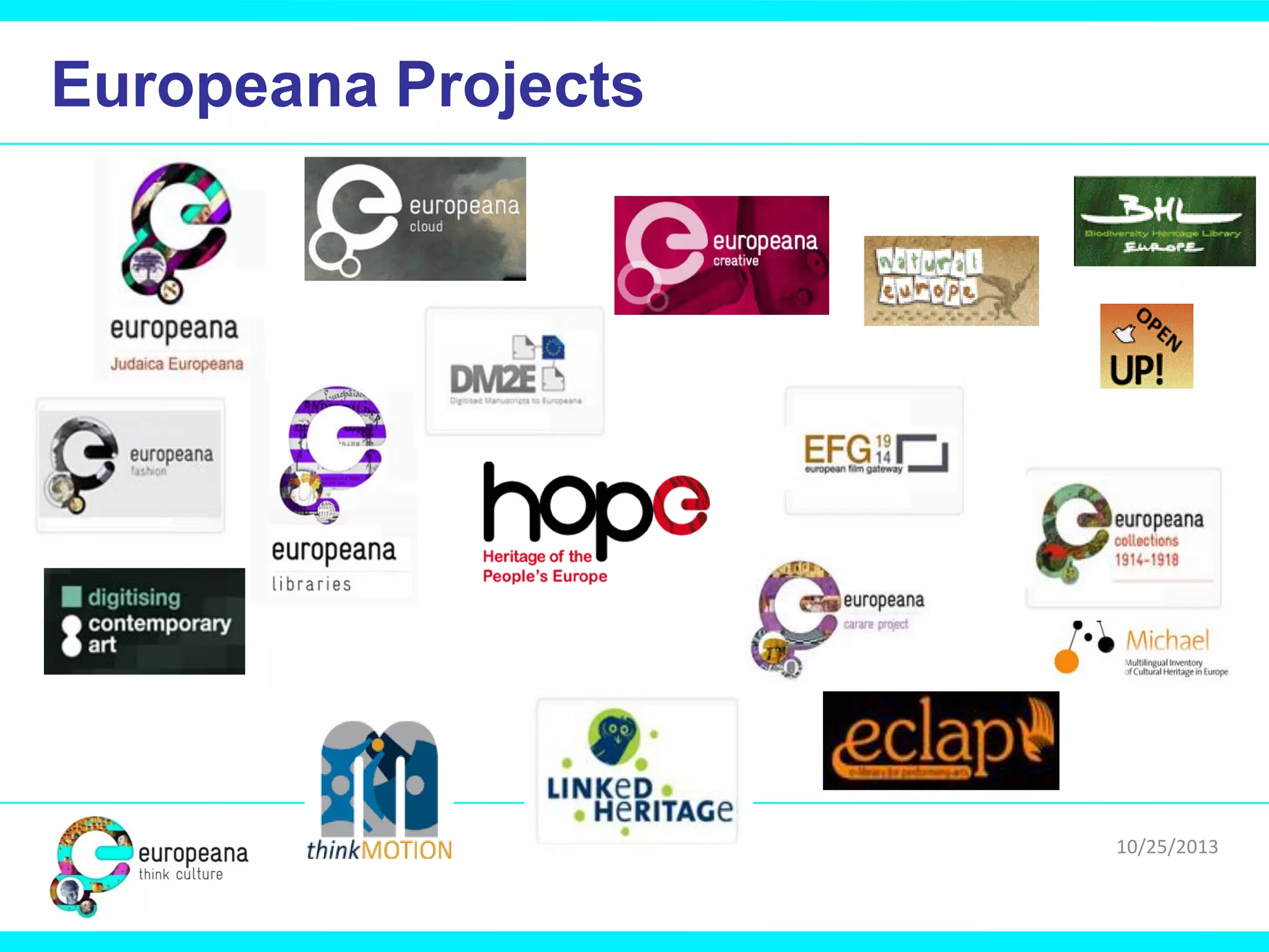 Europeana Projects

37

10/25/2013

 