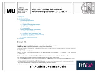 IT-Ausbildungsmanuale
Workshop “Digitale Editionen und
Auszeichnungssprachen”, 21./22.11.16
 