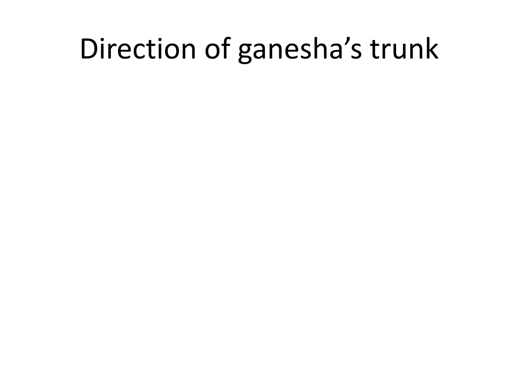 Direction of ganesha’s trunk