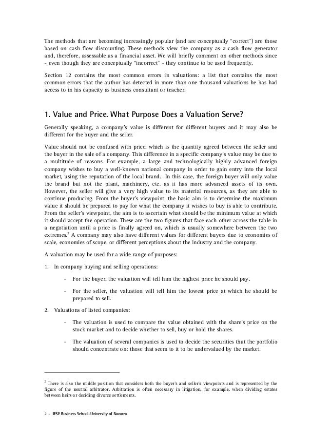 Company Valuation Method