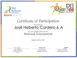 José Heberto Cordero 6°A