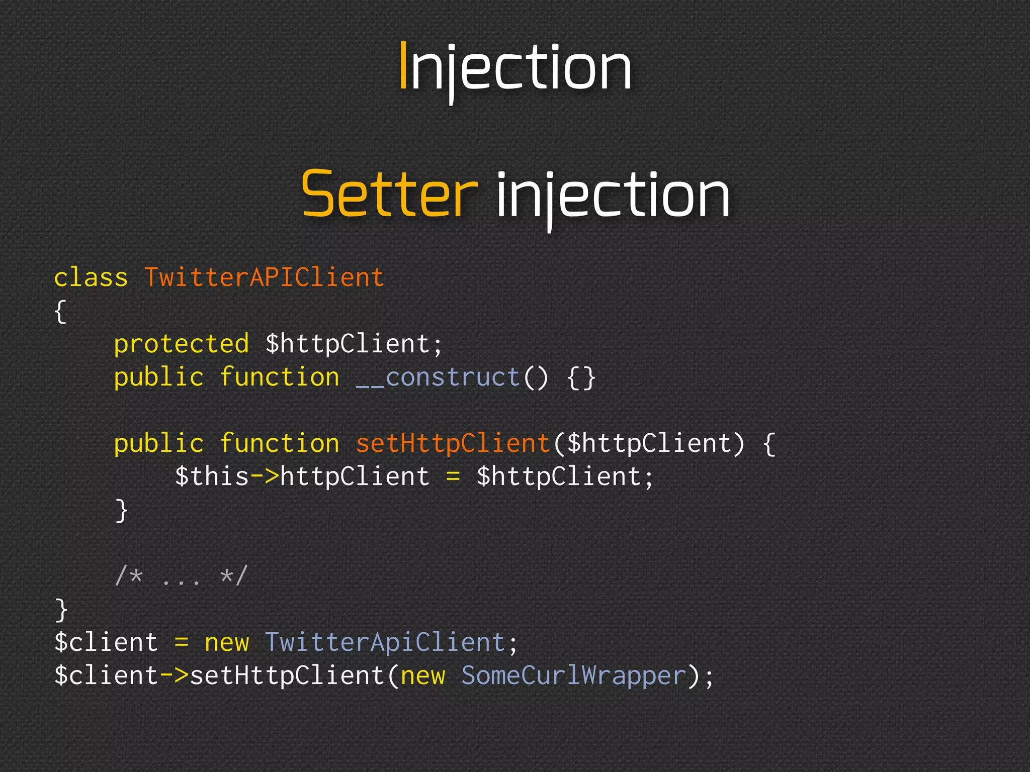 Injection




 So...
 