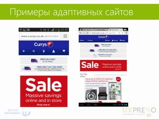 Примеры адаптивных сайтов  