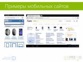 Примеры мобильных сайтов  
