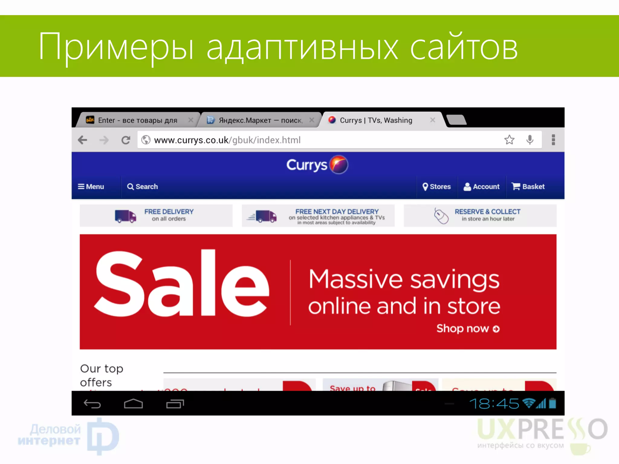 Примеры адаптивных сайтов  