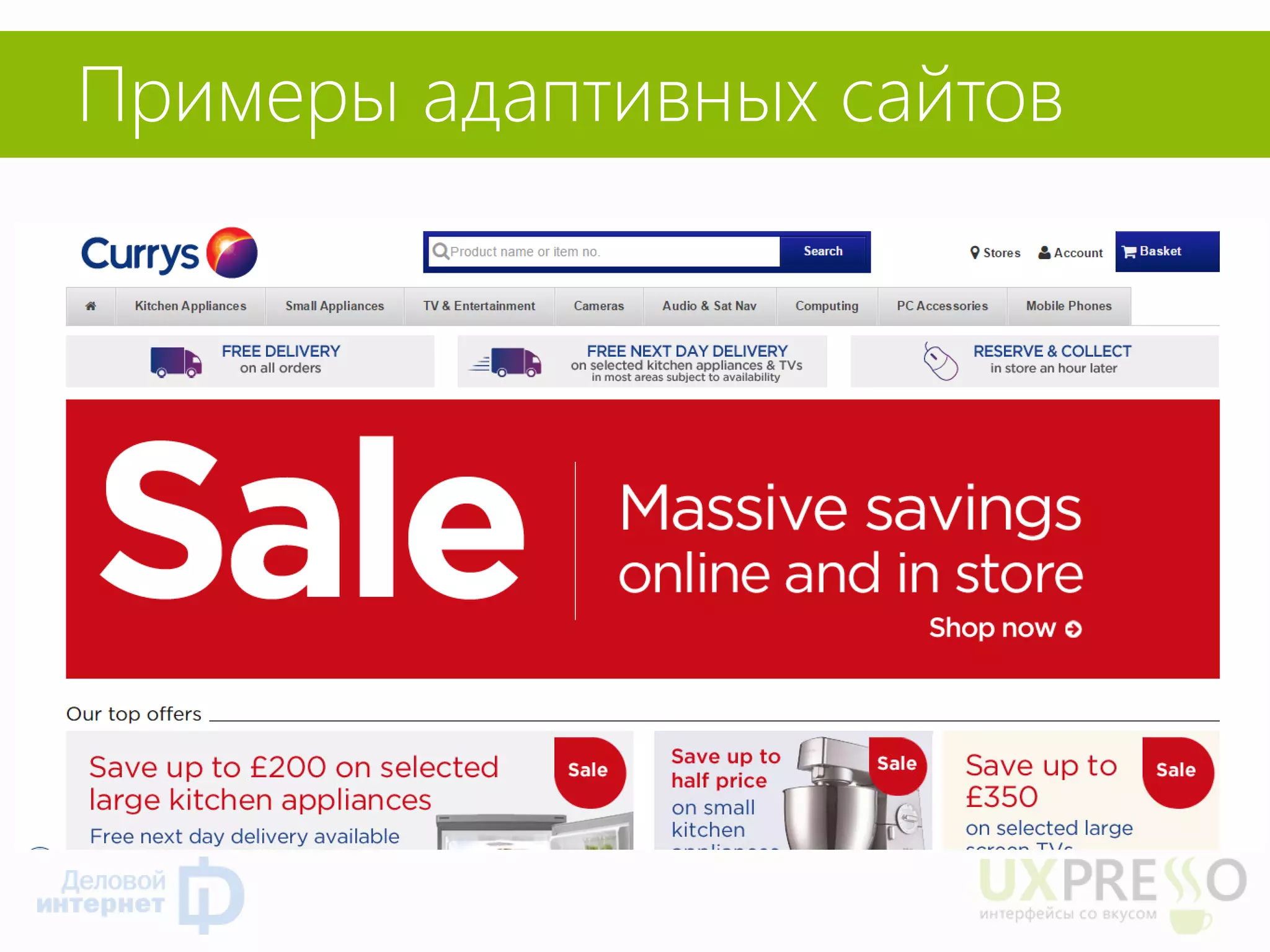 Примеры адаптивных сайтов  