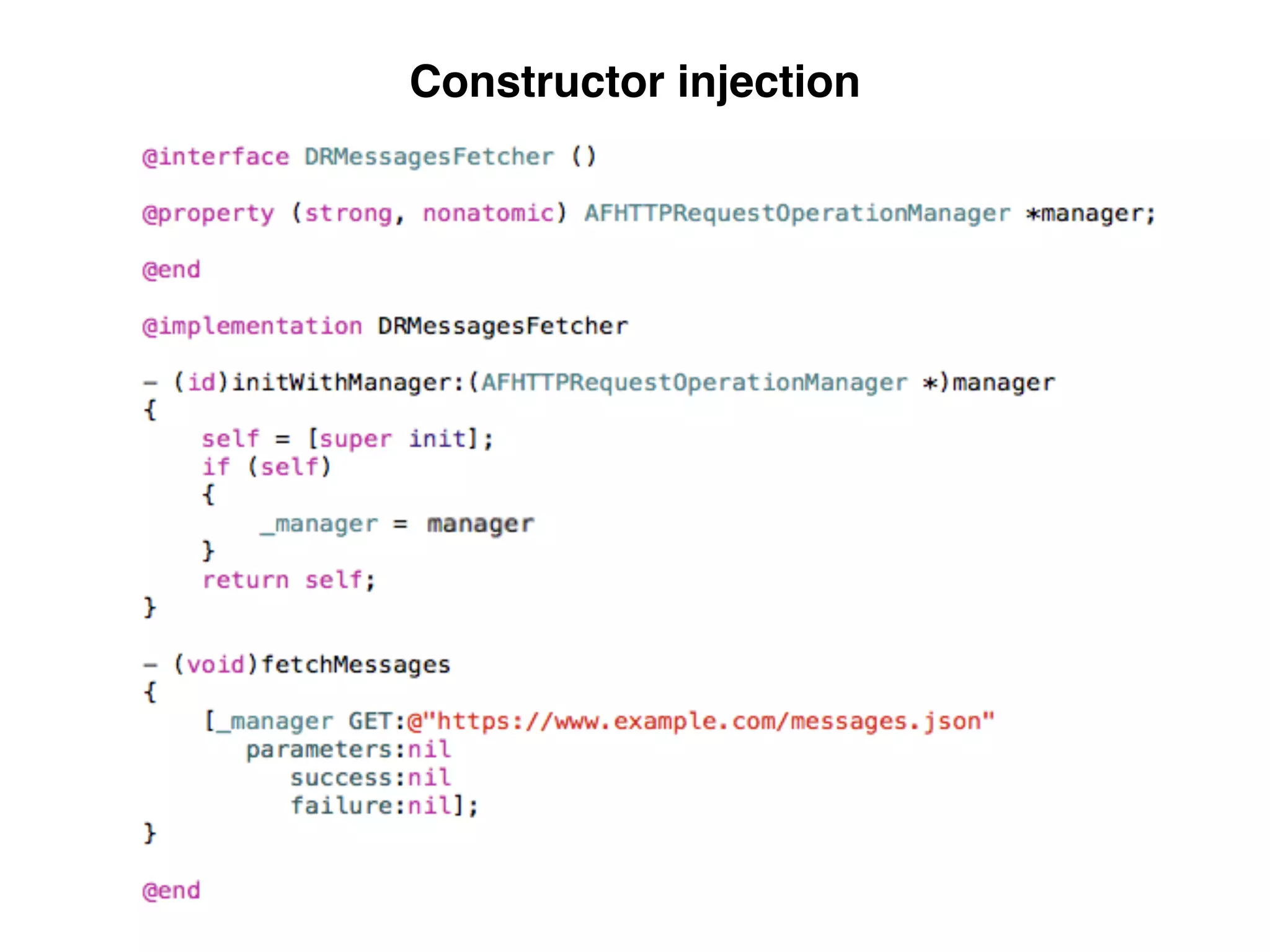 Constructor injection
 