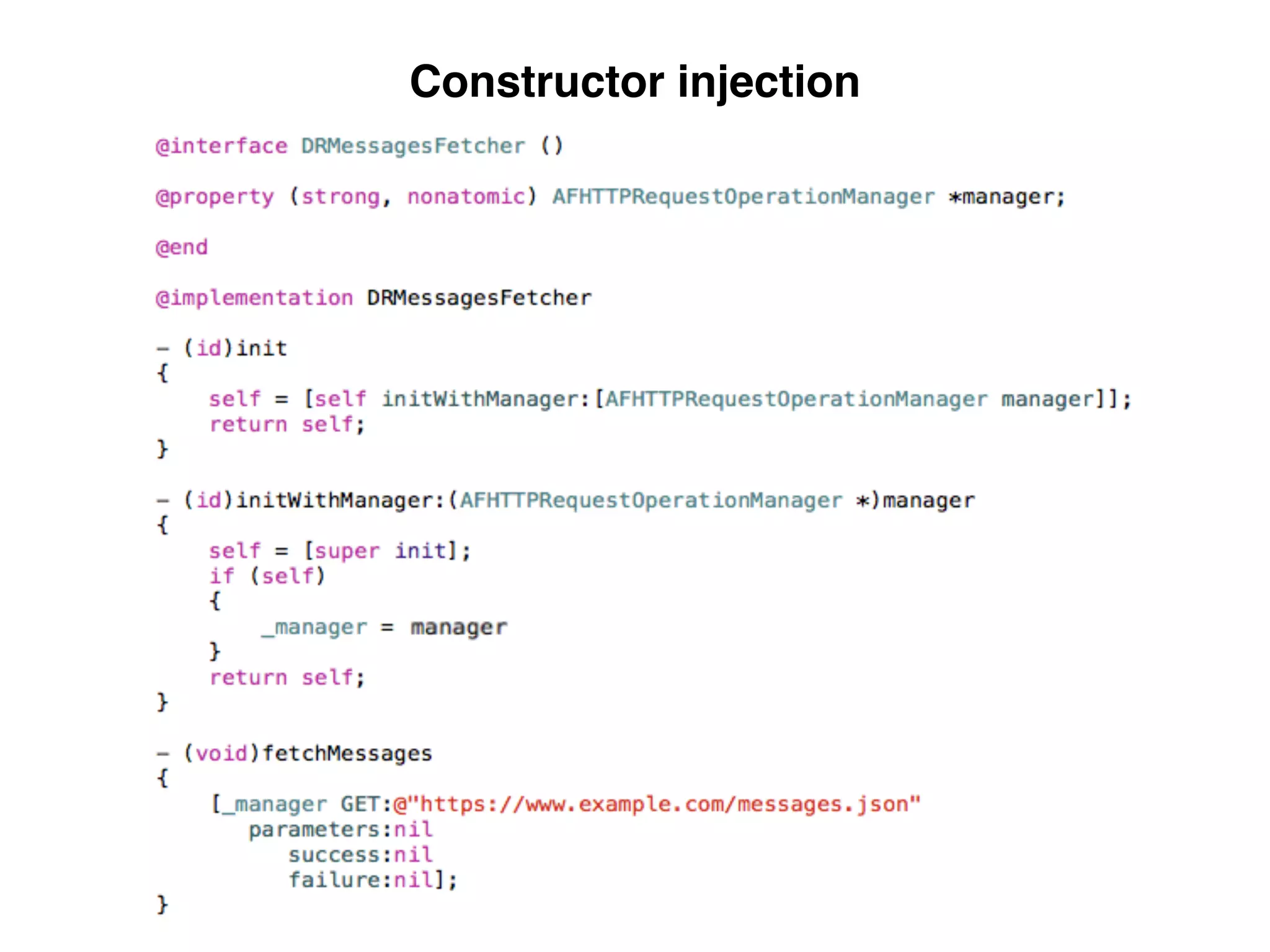 Constructor injection
 