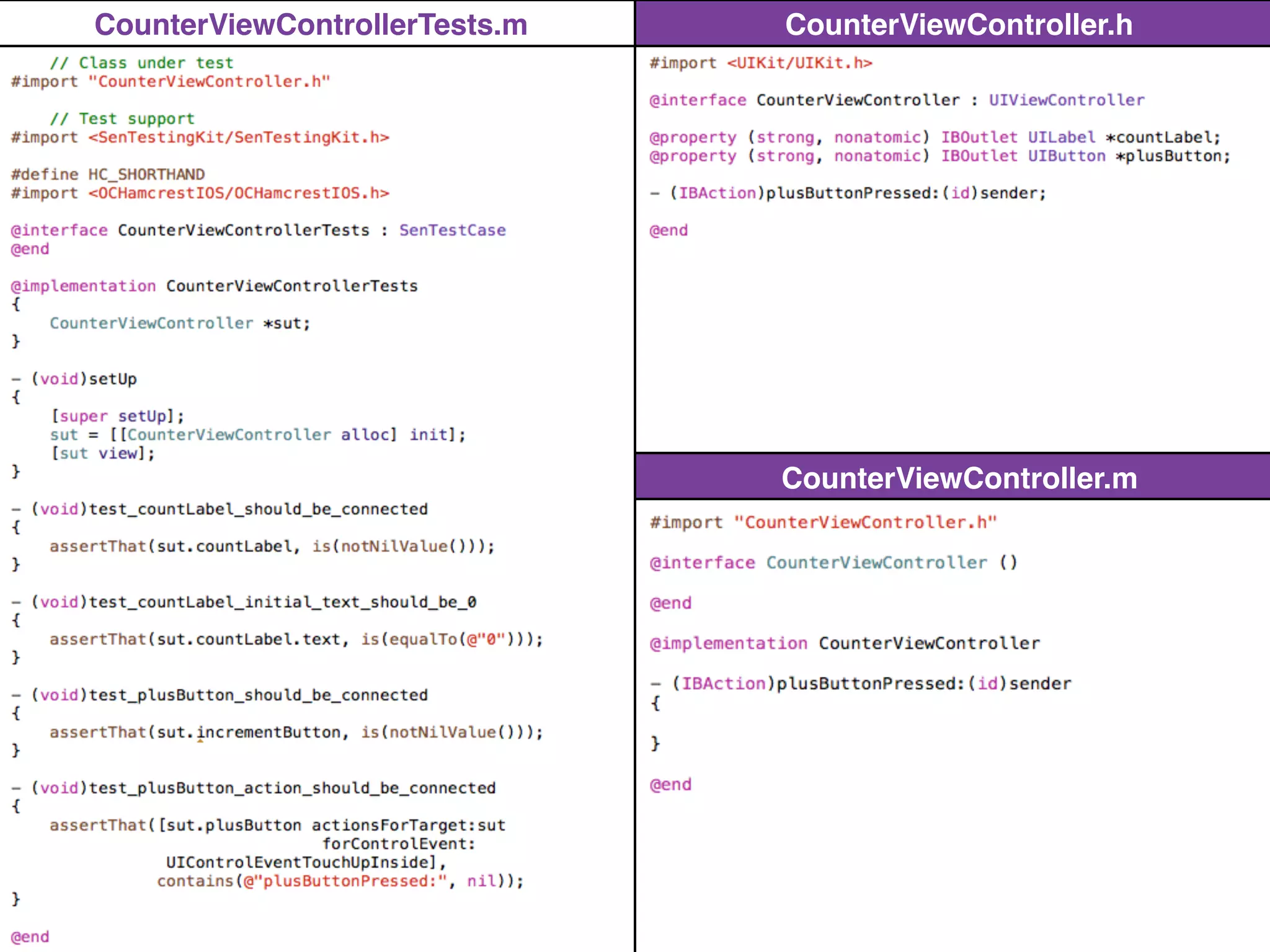 CounterViewController.h
CounterViewController.m
CounterViewControllerTests.m
 