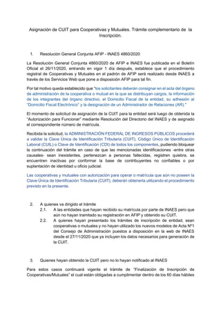Anexo 1 de la Disposición 1/2021 del INAES.