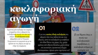 α) για τους κανόνεςοδικήςκυκλοφορίας που
αφορούν τόσο τους πεζούς όσο και τους
οδηγούς, ώστε να κυκλοφορούν με ασφάλεια
στο οδικό δίκτυο της χώρας (π.χ. χρήση
κράνους από οδηγούς δικύκλων, χρήση ζώνης
στο αυτοκίνητο, προσεκτικός έλεγχος
διασταυρώσεων, τήρηση ορίων ταχύτητας κ.ά.)
β) για θέματα όπως οι
ποινές των
κυκλοφοριακών
παραβάσεων, η
κυκλοφορία ατόμων με
αναπηρίες κ.ά.
 