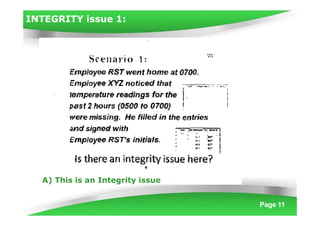 INTEGRITY issue 1:
A) This is an Integrity issue
Page 11
 
