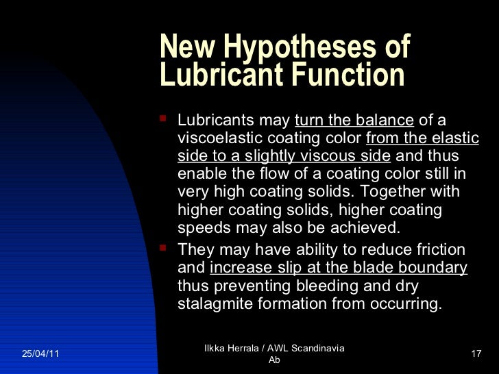 The Function of Lubricants in Pigment Coating PPT
