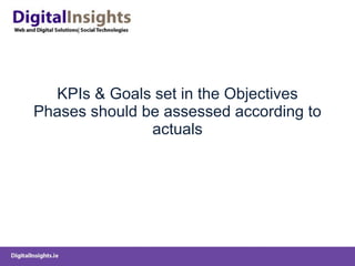 KPIs & Goals set in the Objectives Phases should be assessed according to actuals 