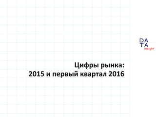 D
insight
AT
A
Цифры рынка:
2015 и первый квартал 2016
 