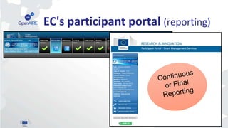 EC's participant portal (reporting)
 