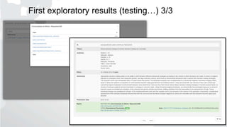 First exploratory results (testing…) 3/3
 