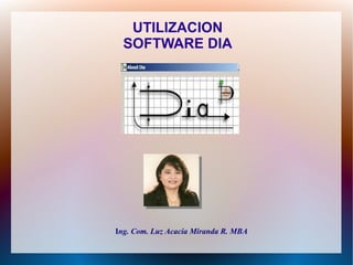 UTILIZACION
SOFTWARE DIA
Ing. Com. Luz Acacia Miranda R. MBA