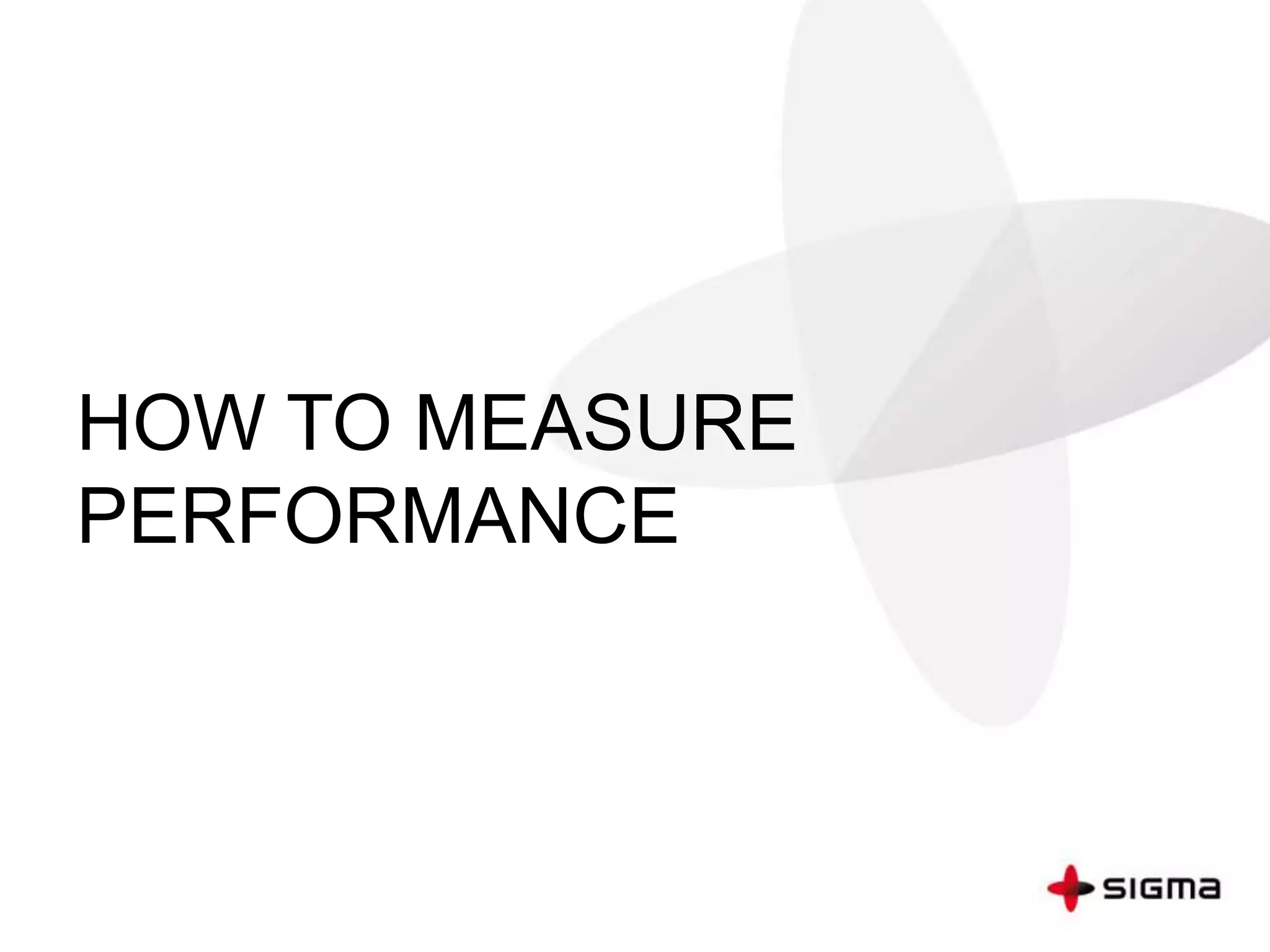 HOW TO MEASURE
PERFORMANCE
 
