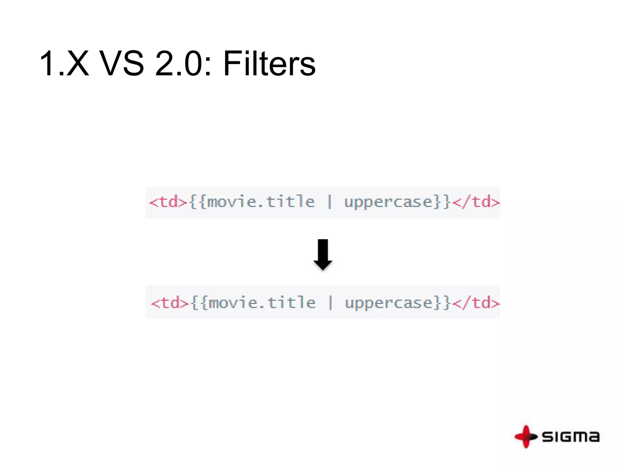 1.X VS 2.0: Filters
 
