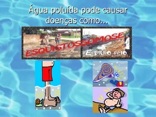 Água poluída pode causar doenças como...  