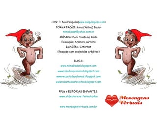 FONTE: Sua Pesquisa ( www.suapesquisa.com ) FORMATAÇÃO: Mima (Wilma) Badan [email_address] MÚSICA: Dona Flauta no Baião Execução: Altamiro Carrilho IMAGENS: Internet (Repasse com os devidos créditos) BLOGS: www.mimabadan.blogspot.com wwwcasadavovomima.blogspot.com wwwrecantodepalavras.blogspot.com wwwrecantodasreceitas.blogspot.com PPSs e ESTÓRIAS INFANTIS: www.slideshare.net/mimabadan www.mensagensvirtuais.com.br 