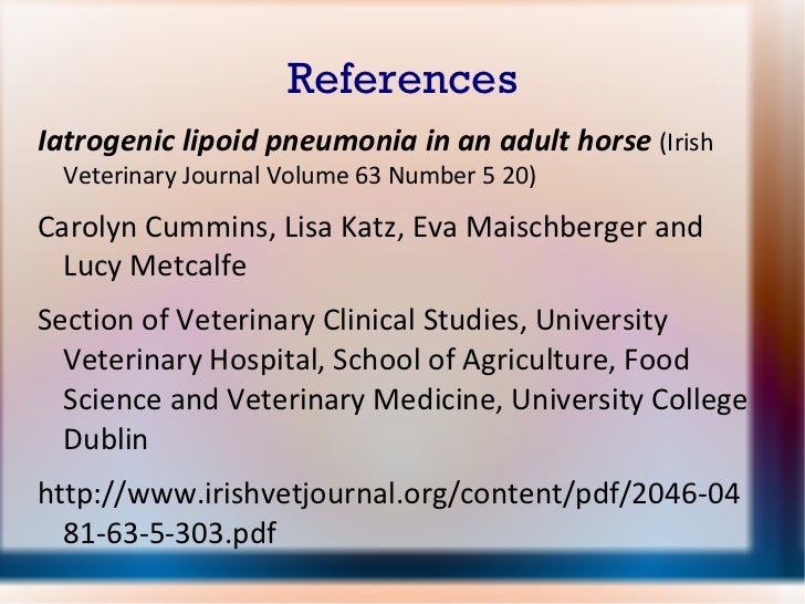 Lipoid pneumonia in an adult horse