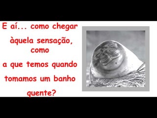 E aí... como chegar  àquela sensação, como  a que temos quando  tomamos um banho  quente? 