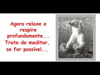 Agora relaxe e respire profundamente... Trate de meditar,  se for possível...  