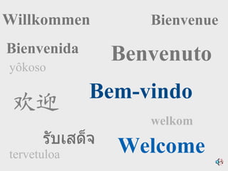 Welcome Bienvenue Willkommen Benvenuto Bienvenida yôkoso   tervetuloa  welkom  Bem-vindo 