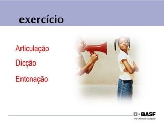 exercício
Articulação
Dicção
Entonação
 