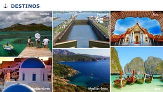 Mediterrâneo CubaMediterrâneo
Caribe Panamá Ásia
DESTINOS
Ásia
 