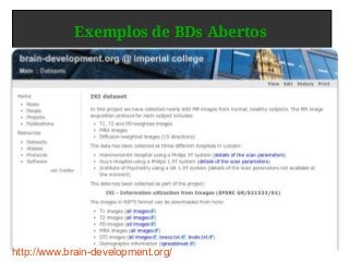 Exemplos de BDs Abertos
http://www.brain-development.org/
 