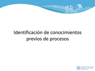Identificación de conocimientos
previos de procesos
 