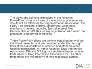 The views and opinions expressed in the following
PowerPoint slides are those of the individual presenter and
should not b...