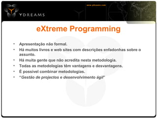 Gestão de Projeto de Desenvolvimento Agil(XP)