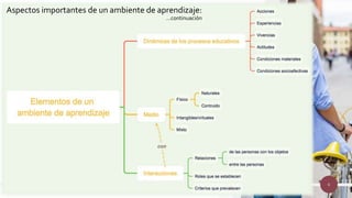 6
Aspectos importantes de un ambiente de aprendizaje:
…continuación
 