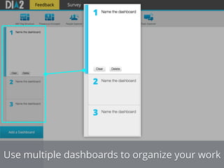 Use multiple dashboards to organize your work
 