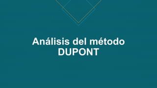 Análisis del método
DUPONT
 