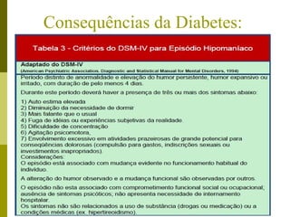 Consequências da Diabetes: 
 