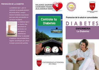 Promocion de la salud en comunidades
ENFERMERIA
Solange Radonich
Leonardo Parra
Alejandra Osses
 