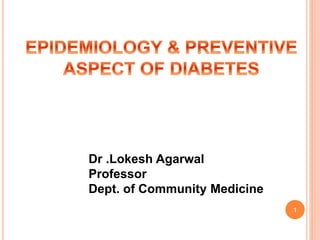 1
Dr .Lokesh Agarwal
Professor
Dept. of Community Medicine
 