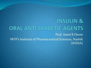 Prof. Amol B Deore
MVP’s Institute of Pharmaceutical Sciences, Nashik
(INDIA)
 