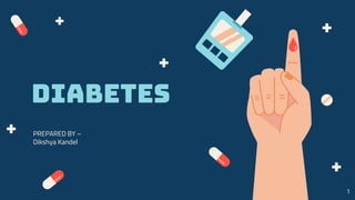 DIABETES
PREPARED BY –
Dikshya Kandel
1
 