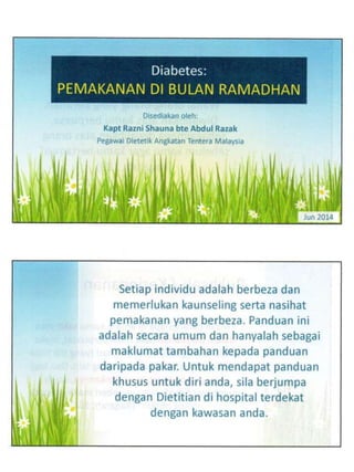 Diabetes: Panduan pemakanan di bulan Ramadhan