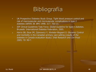 Bibliografía <ul><li>UK Prospective Diabetes Study Group. Tight blood pressure control and risk of macrovascular and micro...