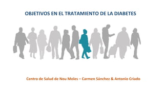 OBJETIVOS EN EL TRATAMIENTO DE LA DIABETES
Centro de Salud de Nou Moles – Carmen Sánchez & Antonio Criado
 