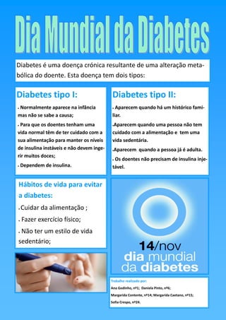 14 de Novembro Dia Mundial do Diabetes, você sabia?